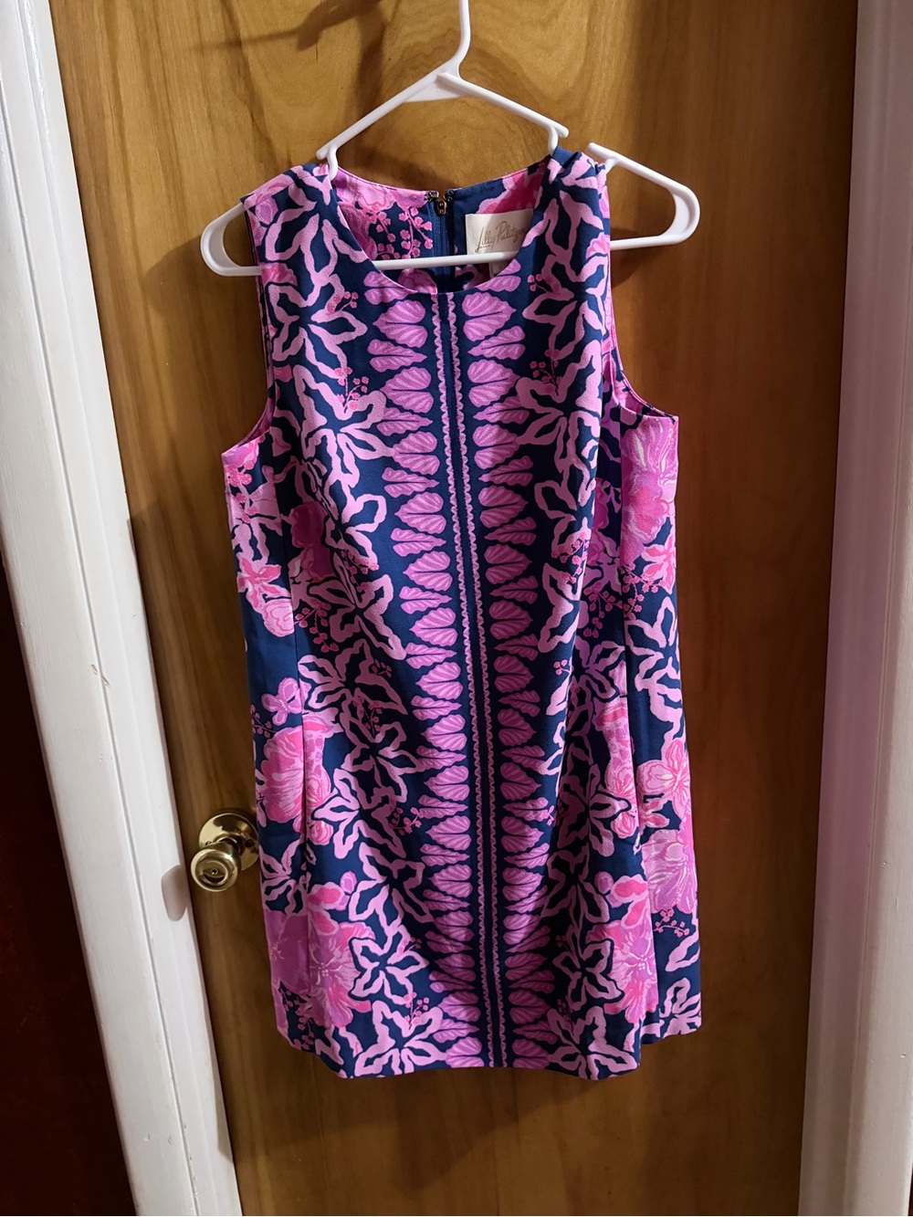 NWT new Lilly Pulitzer Navy & Pink Floral Edita Shift Dress 4 fully lined